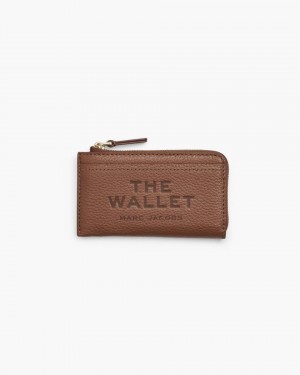 Marc Jacobs The Leather Top Zip Multi Wallet Kleine Geldbörse Damen Argan Oil | 45WPDCIGX