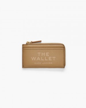 Marc Jacobs The Leather Top Zip Multi Wallet Kleine Geldbörse Damen Braun | 53NTMZIPD