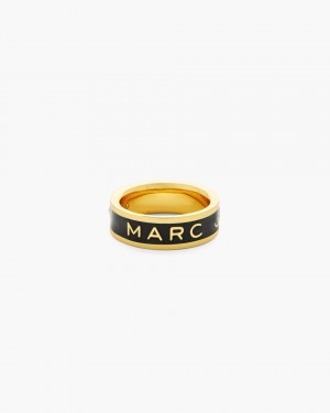 Marc Jacobs The Marc Jacobs Enamel Ring Ringe Damen Gold Schwarz | 75ECMYJBS