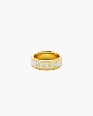 Marc Jacobs The Marc Jacobs Enamel Ring Ringe Damen Gold Weiß | 82HYCILBG