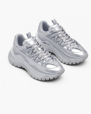 Marc Jacobs The Metallic Lazy Hiker Sneakers Damen Silber | 38ZKMXGEC