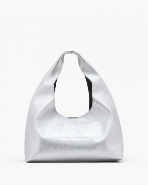 Marc Jacobs The Metallic Leather Sack Bag The Sack Bag Damen Silber | 12LJNXUBA