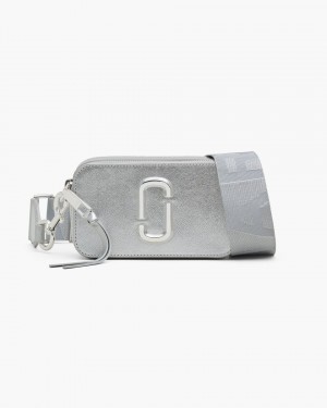Marc Jacobs The Metallic Snapshot Snapshot Tasche Damen Silber | 52QYJVISU