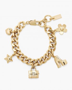 Marc Jacobs The Mini Icon Charm Bracelet Armbänder Damen Hellgold | 43IWJSCLD