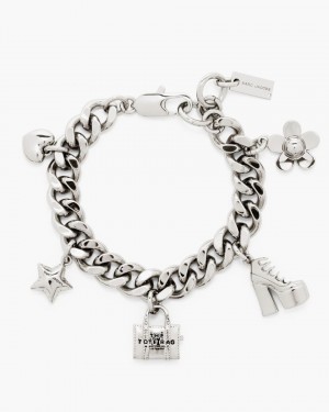 Marc Jacobs The Mini Icon Charm Bracelet Armbänder Damen Hellsilber | 43UYXJODH