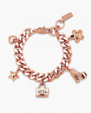 Marc Jacobs The Mini Icon Charm Bracelet Armbänder Damen Rosa Gold | 13QBHXYGC