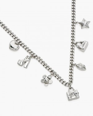 Marc Jacobs The Mini Icon Charm Necklace Ketten Damen Hellsilber | 37HFZBMSI