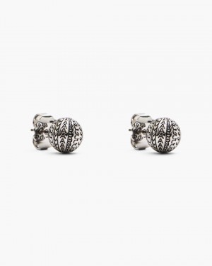 Marc Jacobs The Monogram Stud Earrings Ohrringe Damen Hellsilber | 17NKABZOF