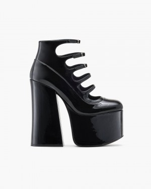 Marc Jacobs The Patent Leather Kiki Ankle Boot Stiefel Damen Schwarz | 12UMXODNR