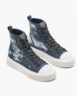 Marc Jacobs The Rip And Repair Denim High Top Sneaker Sneakers Damen Indigo | 53XORCGPL