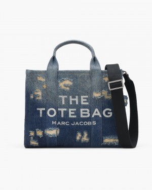Marc Jacobs The Rip and Repair Denim Medium Tote Bag The Tote Bag Damen Indigo | 82BGYWCHU