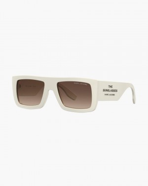 Marc Jacobs The Square Sunglasses Sonnenbrille Damen Weiß | 59GYEZUBW