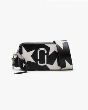 Marc Jacobs The Star Patchwork Leather Snapshot Snapshot Tasche Damen Schwarz Weiß | 87EYMPSOW