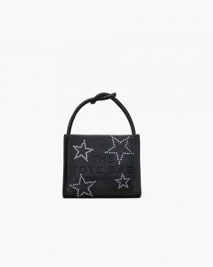 Marc Jacobs The Star Satin Mini Tote Bag Mini Tasche Damen Schwarz | 54MQCAWGY
