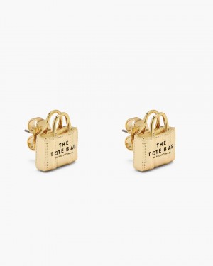 Marc Jacobs The Tote Bag Stud Earrings Ohrringe Damen Hellgold | 78MFDBSLV