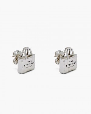 Marc Jacobs The Tote Bag Stud Earrings Ohrringe Damen Hellsilber | 94YWUNHJZ