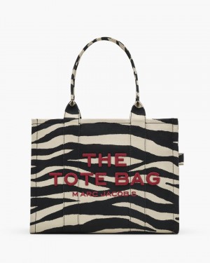 Marc Jacobs The Zebra Canvas Large Tote Bag The Tote Bag Damen Schwarz Weiß | 52IRKGHDJ