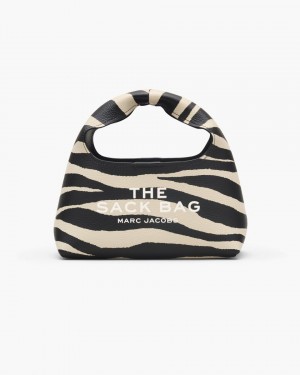 Marc Jacobs The Zebra Leather Mini Sack Bag The Sack Bag Damen Schwarz Weiß | 32EMYCNIX